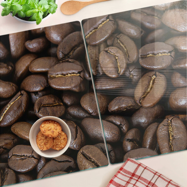 Glas schneidebrett Kaffeebohnen
