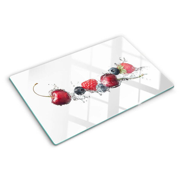 Schneidebrett Früchte im Wasser