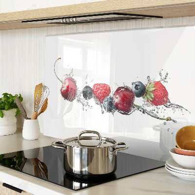 Schneidebrett mit Motiv von Früchten im Wasser