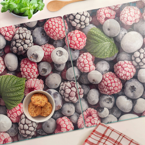Glas-Schneidebrett mit Motiv Waldfrüchte