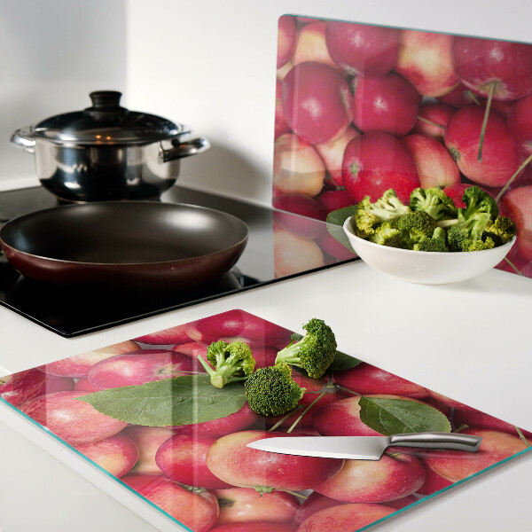 Schneidebrett Äpfel in verschiedenen Farbtönen