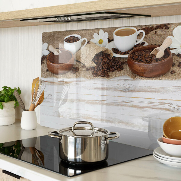 Schneidebrett mit Motiv von Kaffee und Kaffeebohnen