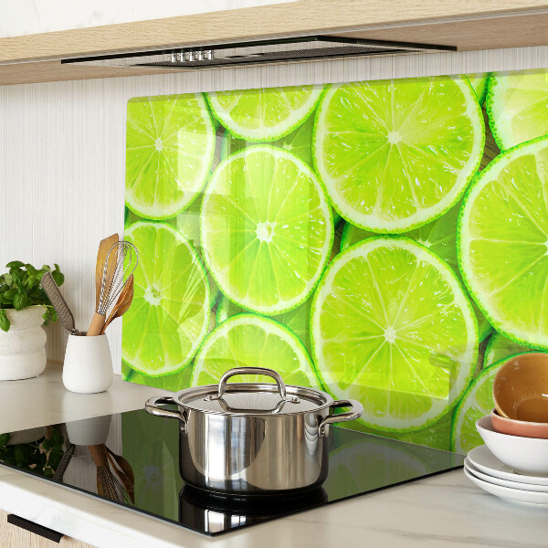 Schneidebrett Glas mit Motiv aus Limettenscheiben
