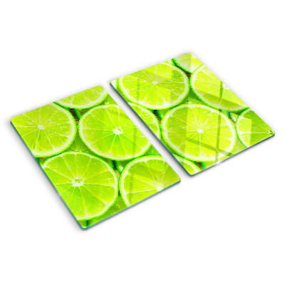 Schneidebrett Glas mit Motiv aus Limettenscheiben
