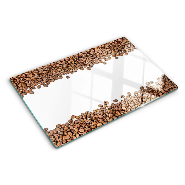 Glas-Schneidebrett mit Motiv Kaffeebohnen