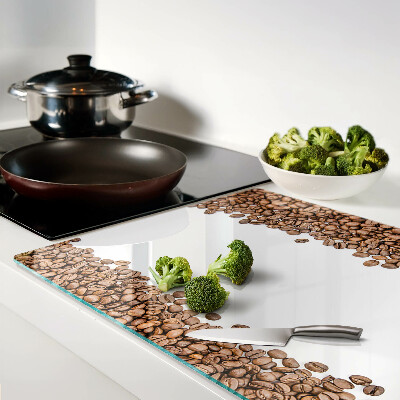 Glas schneidebrett Kaffeebohnen