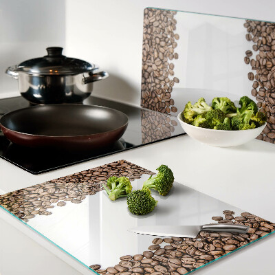 Glas schneidebrett Kaffeebohnen