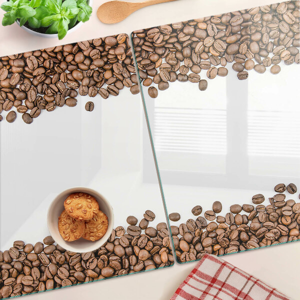 Glas schneidebrett Kaffeebohnen