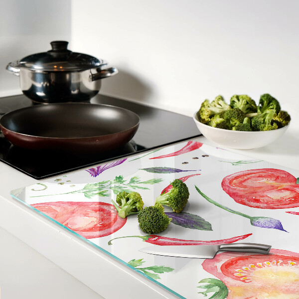 Schneidebrett mit Aquarell-Motiv 