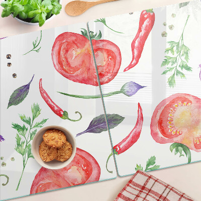 Schneidebrett mit Aquarell-Motiv 