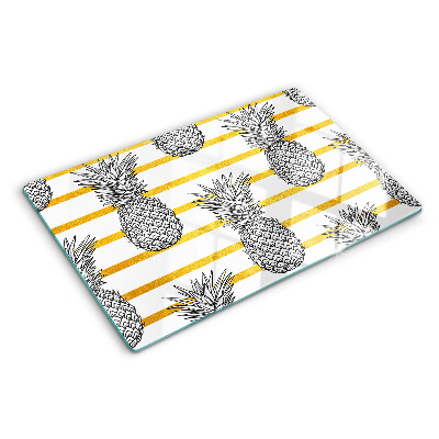 Glas schneidebrett Ananasstreifen