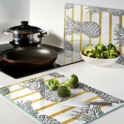 Glas schneidebrett Ananasstreifen