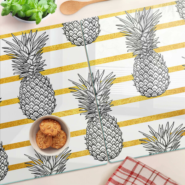 Glas schneidebrett Ananasstreifen