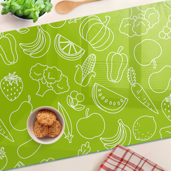 Glas schneidebrett Thema Obst und Gemüse