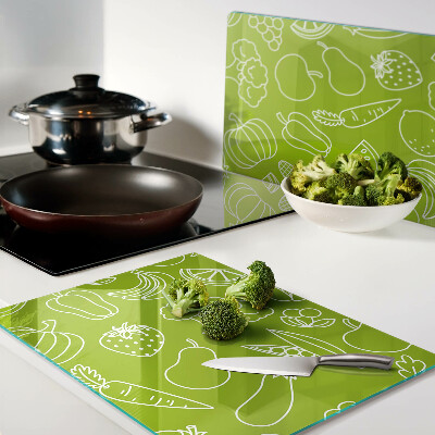 Glas schneidebrett Thema Obst und Gemüse