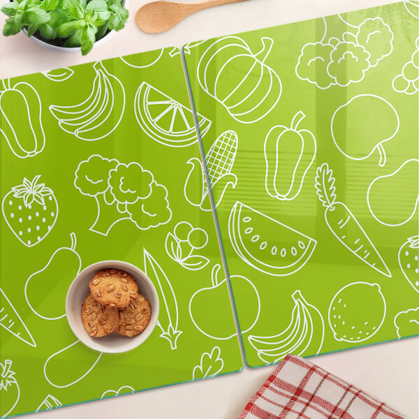 Glas schneidebrett Thema Obst und Gemüse