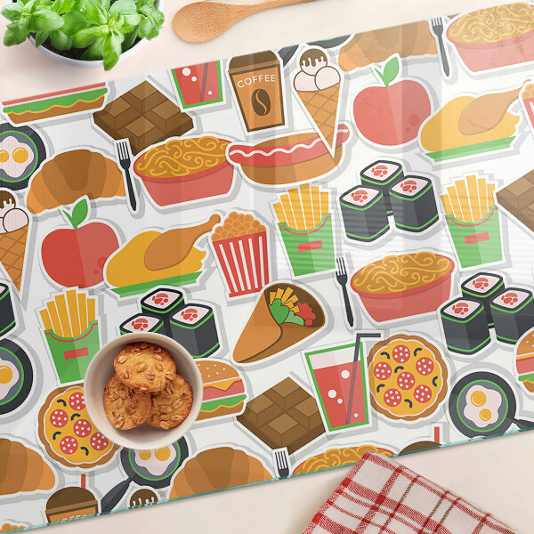 Schneidebrett glas Thema Essen und Snacks