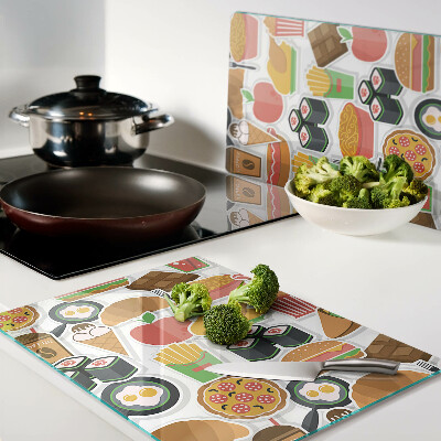 Schneidebrett glas Thema Essen und Snacks