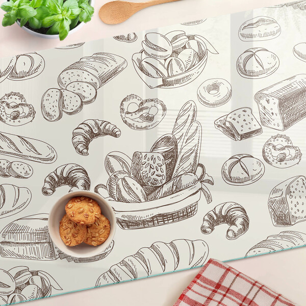 Schneidebrett glas Backwaren und süße Snacks