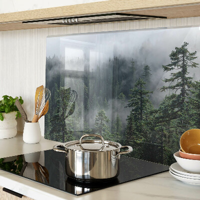 Glas schneidebrett Wald in den Wolken