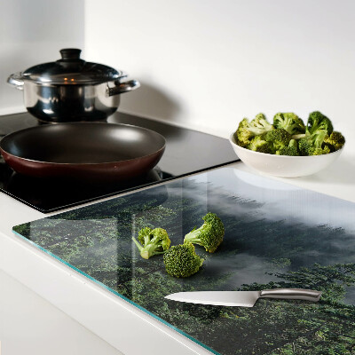 Glas schneidebrett Wald in den Wolken