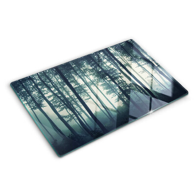 Schneidebrett mit Motiv 'Wald im Nebel'
