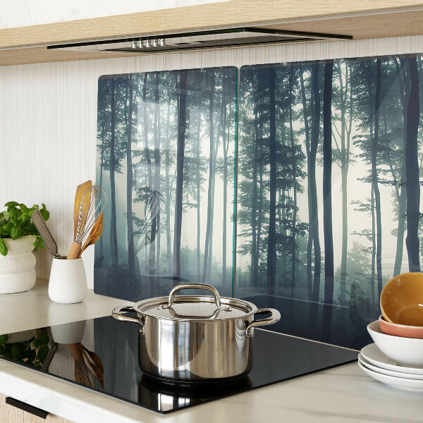 Schneidebrett mit Motiv 'Wald im Nebel'