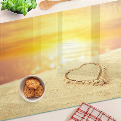 Schneidebrett glas Strand bei Sonnenuntergang