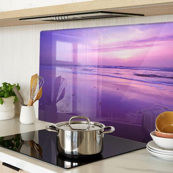 Glas schneidebrett Sonnenuntergang über dem Meer