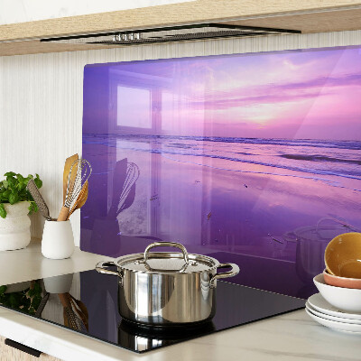 Glas schneidebrett Sonnenuntergang über dem Meer