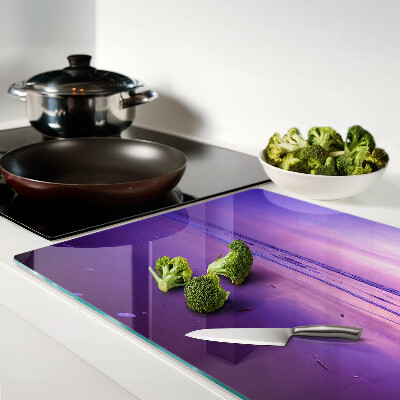 Glas-Schneidebrett mit Motiv Sonnenuntergang über dem Meer