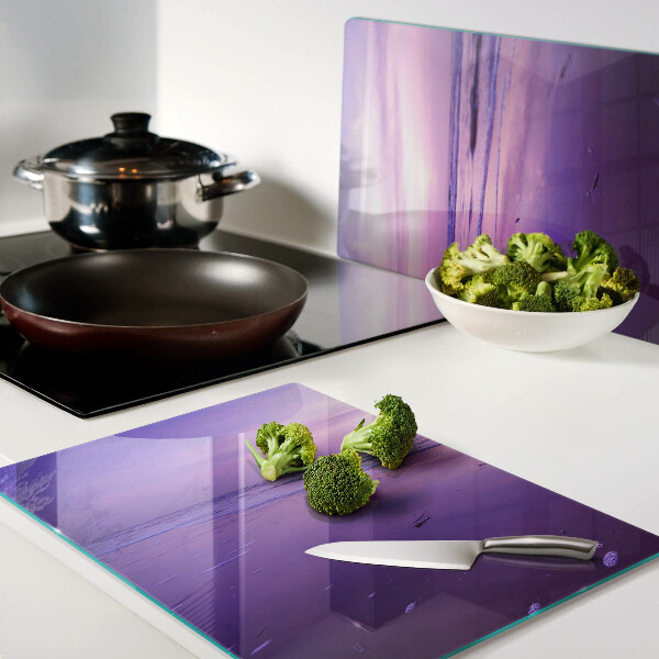 Glas-Schneidebrett mit Motiv Sonnenuntergang über dem Meer