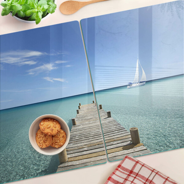 Schneidebrett Pier über dem türkisfarbenen Meer