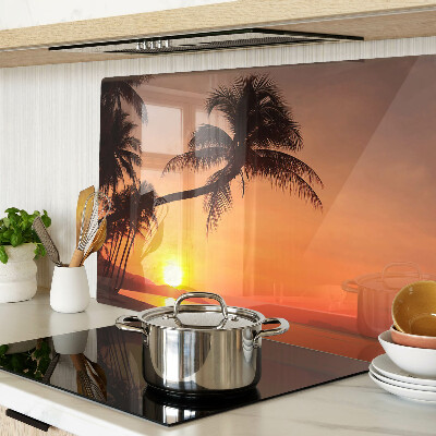 Glas schneidebrett Sonnenuntergang am Strand