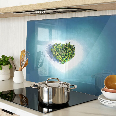 Schneidebrett mit Insel- und Palmenmotiv