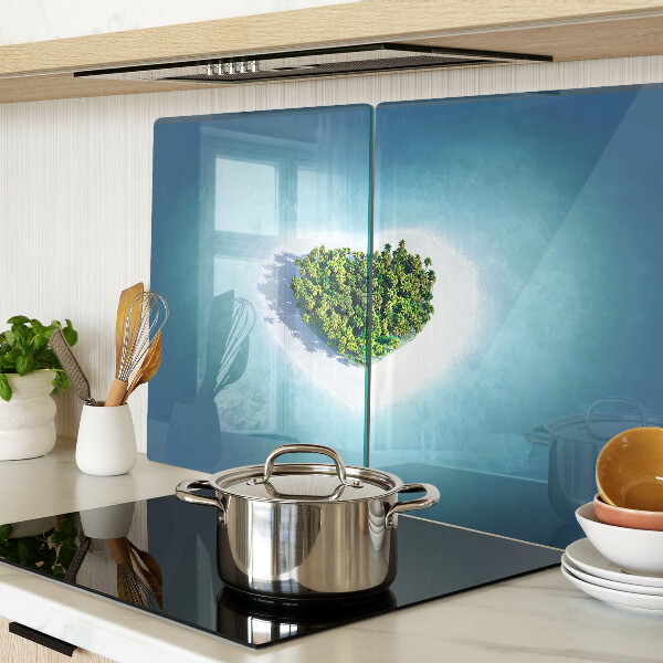 Schneidebrett mit Insel- und Palmenmotiv