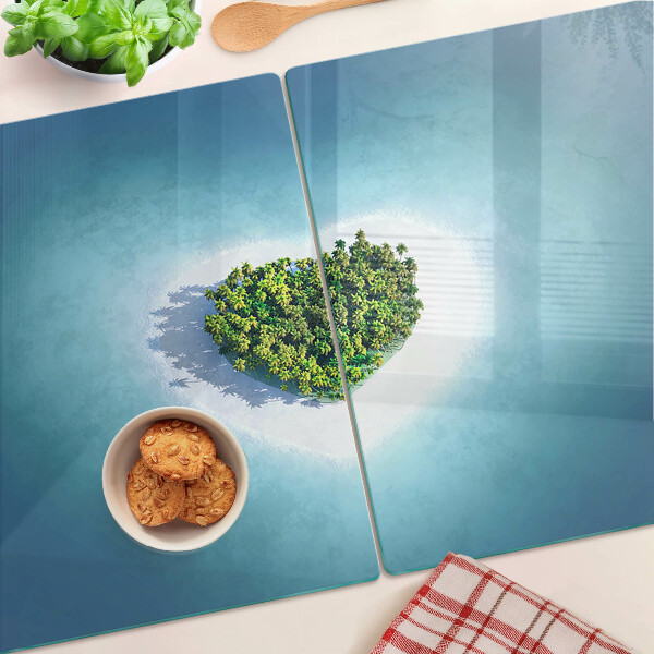 Schneidebrett Insel mit Palmen