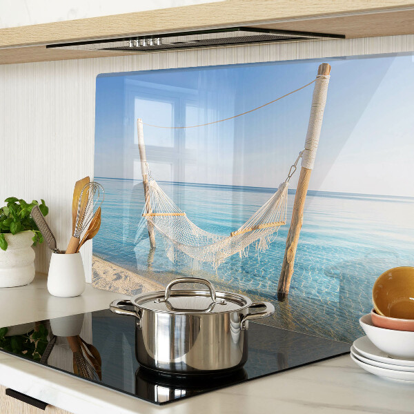 Schneidebrett glas Hängematte am Meer