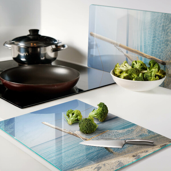 Schneidebrett glas Hängematte am Meer