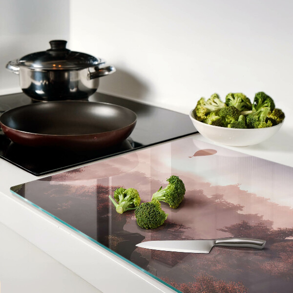 Schneidebrett glas Heißluftballon über der Landschaft