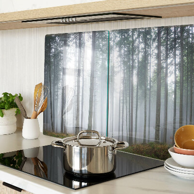 Glas-Schneidebrett mit Motiv 'Nebelwald'