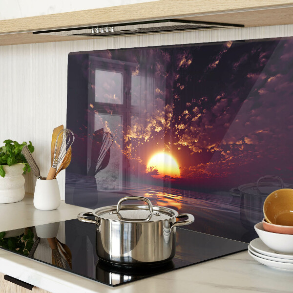 Schneidebrett Sonnenuntergang über dem Meer