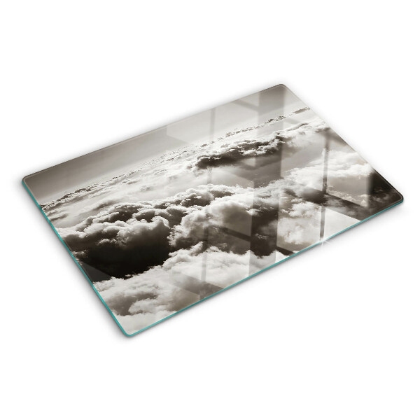 Glas schneidebrett Wolken in Grautönen