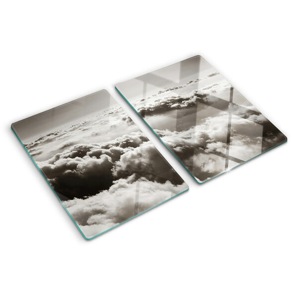 Glas schneidebrett Wolken in Grautönen
