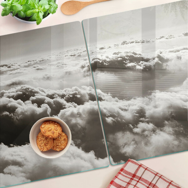 Glas schneidebrett Wolken in Grautönen