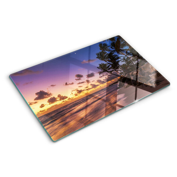 Schneidebrett Sonnenuntergang über dem Strand