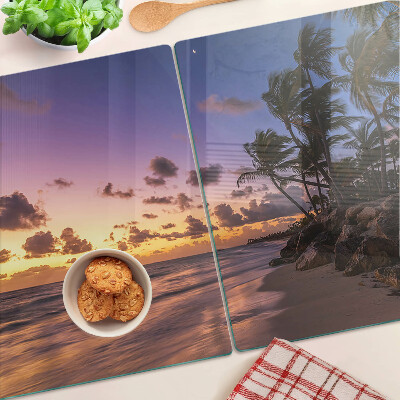 Schneidebrett Sonnenuntergang über dem Strand