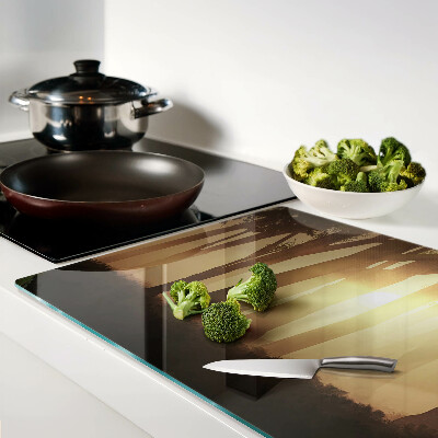 Schneidebrett Sonnenuntergang im Wald