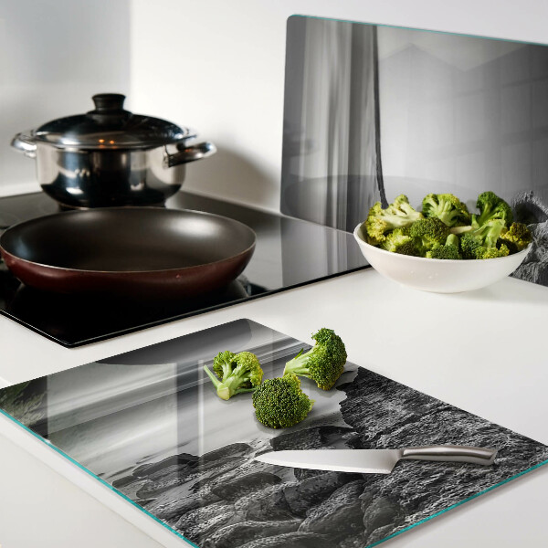 Schneidebrett glas Eine Küstenlandschaft in Grautönen