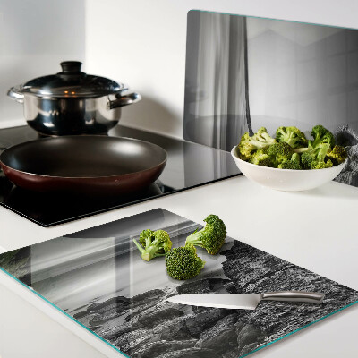 Schneidebrett glas Eine Küstenlandschaft in Grautönen